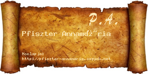 Pfiszter Annamária névjegykártya